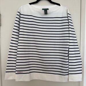 NWT Ralph Lauren Cotton Boat Neck Striped Shirt